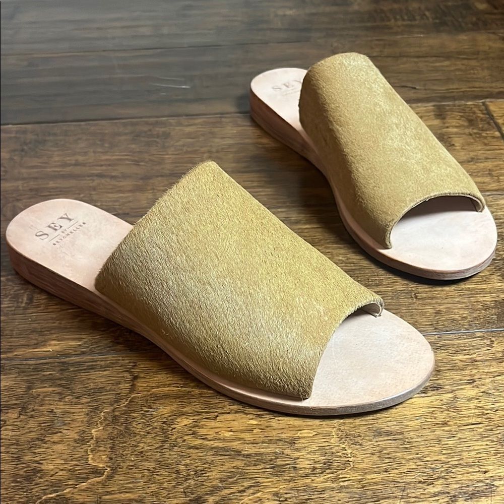 Sey by Seychelles Calf Hair/Leather sandals, size 8